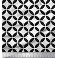 thumbnail image 1 of Soimoi White Cotton Jersey Fabric Circle Art Geometric Print Fabric by the Yard 58 Inch Wide, 1 of 3