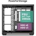 thumbnail image 5 of Vetroo AL900 ATX Computer PC Case 270° Full View Tempered Glass Pre-Installed ARGB & PWM FDB Fan in Rear 360mm Radiator Support High-Air flow Perforated Up to 10 fans Support for 40 Series GPUs -Black, 5 of 10