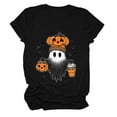 thumbnail image 4 of Hessimy Pumpkin Shirt for women's Cute Thanksgiving Fall T-Shirt Short Sleeve Halloween Pumpkin Graphic Tees Tops(Black,XXXL), 4 of 5