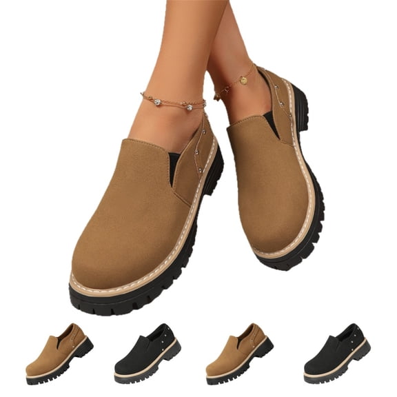 IEMIEMIEM Women's Platform Loafers with Lug Sole Chunky Heels Penny Loafer Non Slip Comfortable Slip On Business Office Casual Walking Dress Shoes 7.5 Wide Brown