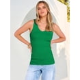 thumbnail image 6 of ANRABESS Womens Tank Tops 2026 Ribbed V Neck Summer Tops Basic Slim Fitted Sleeveless T Shirts Soft Knit Cami Tee Casual Layering Shirts Green XS, 6 of 10