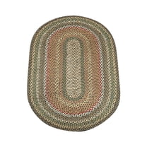 Home Indoor Decorative Jute C-051 Fir, Ivory Braided Rug, Oval 3' x 5'