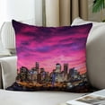 thumbnail image 3 of LALILO Throw Pillow Covers Downtown Sunrise Skyline Building City Cushion Cover 18" x 18", 2 Pack, 3 of 6