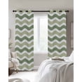 thumbnail image 2 of Blackout Curtains for Bedroom, Sage Green Room Darkening Window Drapes for Living Room, Abstract Geometric Ocean Wave Stripe Thermal Insulated Grommet Curtains, 42x84 inch, 2 Panels, 2 of 9