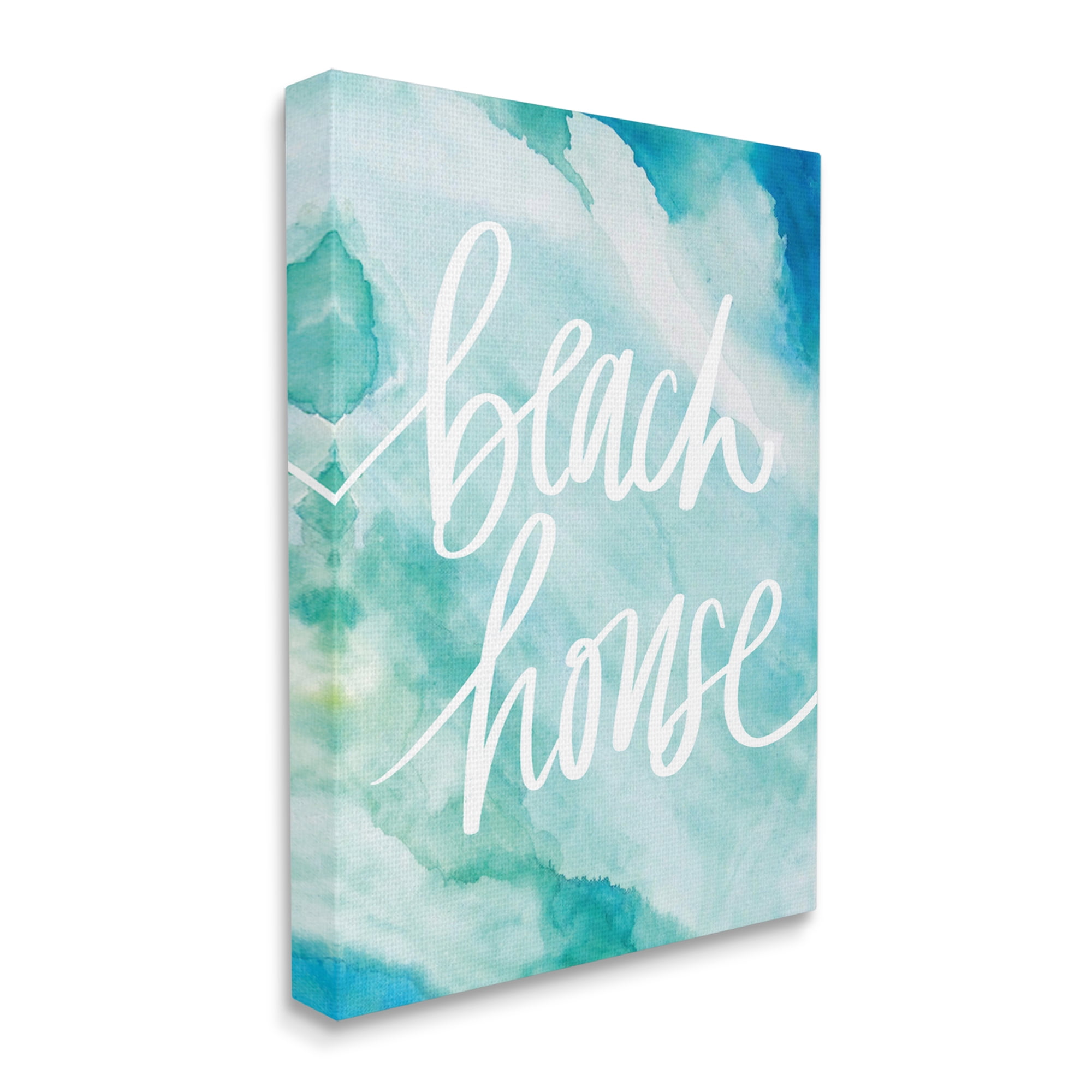 Stupell Industries Beach House Watercolor Phrase Nature Painting Gallery Wrapped Canvas Print Wall Art, 30 x 40
