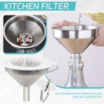 Stainless Steel Funnel with Removable Strainer and Filter, Wide Mouth for Easy Pouring, Ideal for Kitchen Use