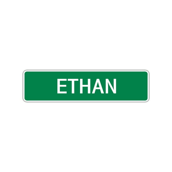 Ethan Boys Children Name Indoor Outdoor Letter Printed Label Wall Plaque Decoration Novelty Aluminum Sign 4"x13.5"