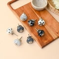 thumbnail image 3 of Perilla Home Printed Ceramic Knobs for Cabinet Vintage Kitchen - Set of 8 Assorted Decorative Cupboard Door & Wardrobe Drawer Pulls Chrome Hardware Handle Mix Design Knobs (White & Black), 3 of 11