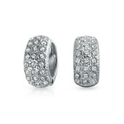 Magnetic Earrings Crystal Magnetic Rhodium Plated Huggie Hoop Clip On Earrings