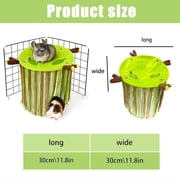 Colenumone Guinea Pig Hideout Forest Fleece Corner Hideaway for Cage Accessories, Soft Fleece Tassel Hammock Tent for Small Animals, Bunny, Ferret, Chinchilla, Rat, Hedgehog, Dwarf Rabbit