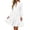 White, variant on Lnmiateer Women V Neck Stand Collar Puff long Sleeve Tiered Mini Dress high Waist Ruffle Hem Flowy Casual Beach Vacation Going Out Outfit