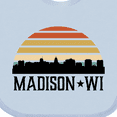 thumbnail image 4 of Inktastic Madison Wisconsin Skyline Retro Sunset Boys or Girls Baby Bib, 4 of 4