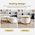 thumbnail image 2 of Table Basse Ronde Moderne en 2 Pcs Blanche Gigogne avec Tiroirs de 27,6 Pieds', 2 of 32