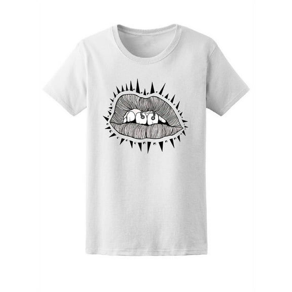 Punk Lips With Piercing T-Shirt Women -Image by Shutterstock, Female XX-Large