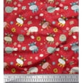 thumbnail image 1 of Soimoi Cotton Duck Fabric Floral,Sheep & Hippopotamus Kids Print Fabric by The Yard 56 Inch Wide, 1 of 1