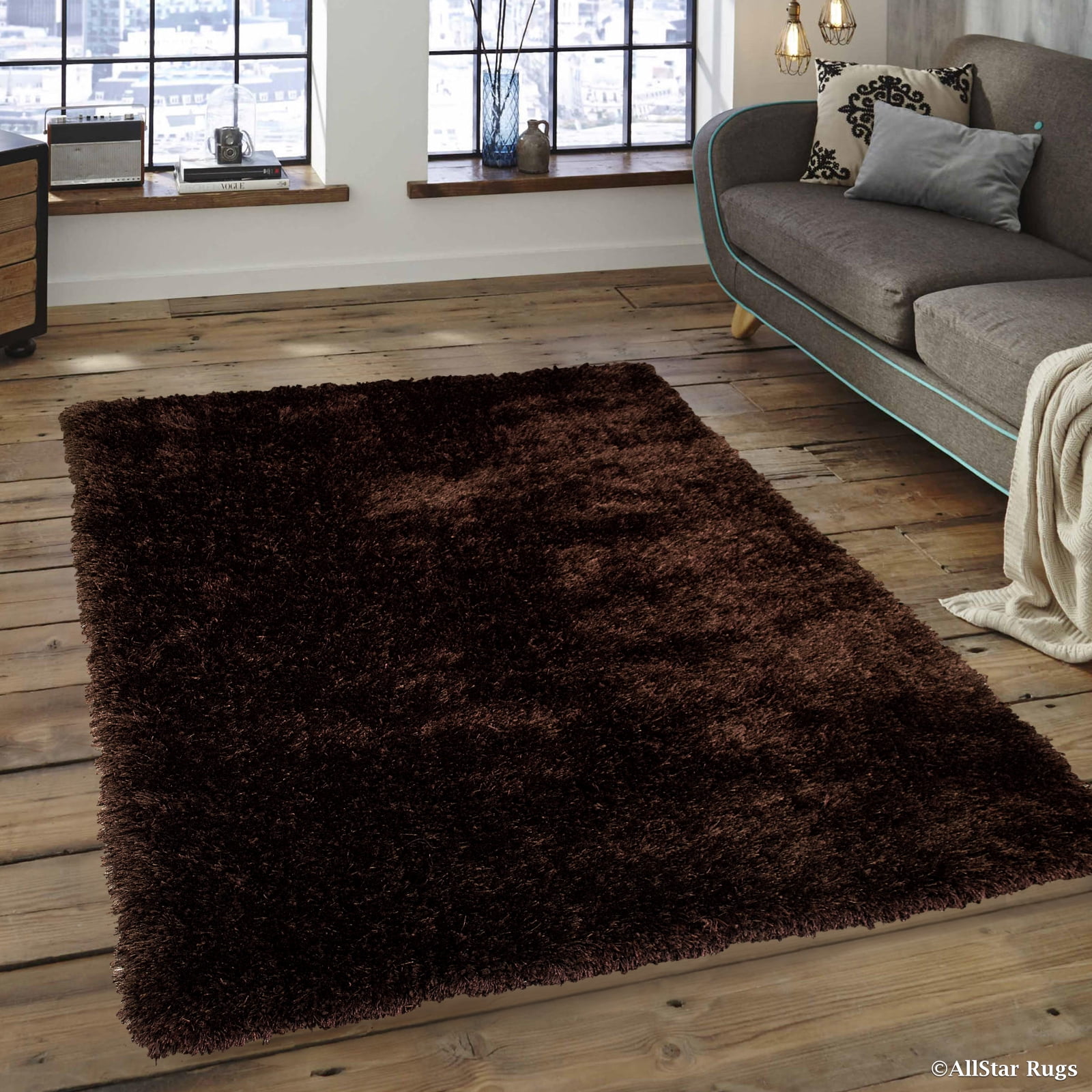 Allstar Dark Brown High Density and High Quality High End Shaggy Area