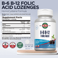 thumbnail image 3 of KAL B-6, B-12, and Folic Acid Lozenges | Natural Berry Flavor | Vitamin B Complex | HomoCysteine Formula | Lab Verified for Quality | 60 Lozenges, 3 of 7
