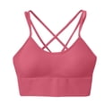 thumbnail image 2 of Cyglowse Sports Bra for Women V-Neck Strappy Criss Cross Yoga Bra Padded Medium Support Workout Gym Athletic Fitness Bras Watermelon Red 34, 2 of 6