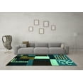 thumbnail image 3 of Ahgly Company Indoor Rectangle Abstract Turquoise Blue Modern Area Rugs, 4' x 6', 3 of 4