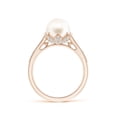 thumbnail image 2 of ANGARA Vintage Style Freshwater Cultured Pearl Ring in 14K Rose Gold for Women | June Birthstone, Birthday, Anniversary, Jewelry Gift for Women | Pearl Ring, 2 of 9