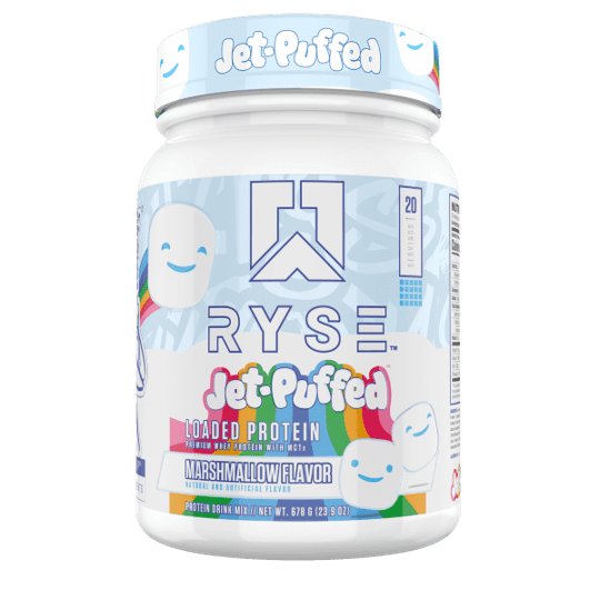 RYSE Loaded Protein Powder, Jet Puffed Marshmallow, 20 Servings, 25g Protein, Post Workout