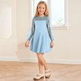 thumbnail image 4 of Royal Blue for Girls Fall Summer Sleeve Boat Neck Formal Date Night Evening Elegant Happy Graduation Gift Dance Cosplay Mesh A Line Dresses Homecoming Dresses Girls 2026 7 Years, 4 of 8