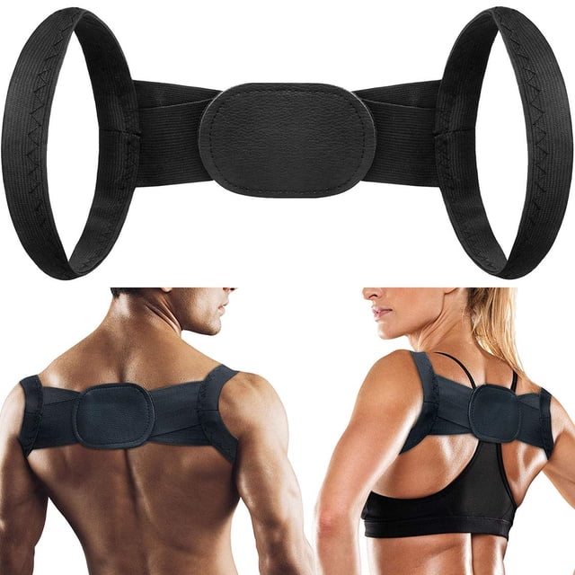 Posture Corrector For Women Men Back Brace Pain Relief Shoulder Support Adjustable Back Straightener (Black)
