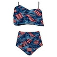 thumbnail image 2 of Hvot&aat Women's Ruffled Swimsuit Set High Waisted Bathing Suit Fashion 4th of July Printed 2 Piece Cute Halter Swimwear, 2 of 4