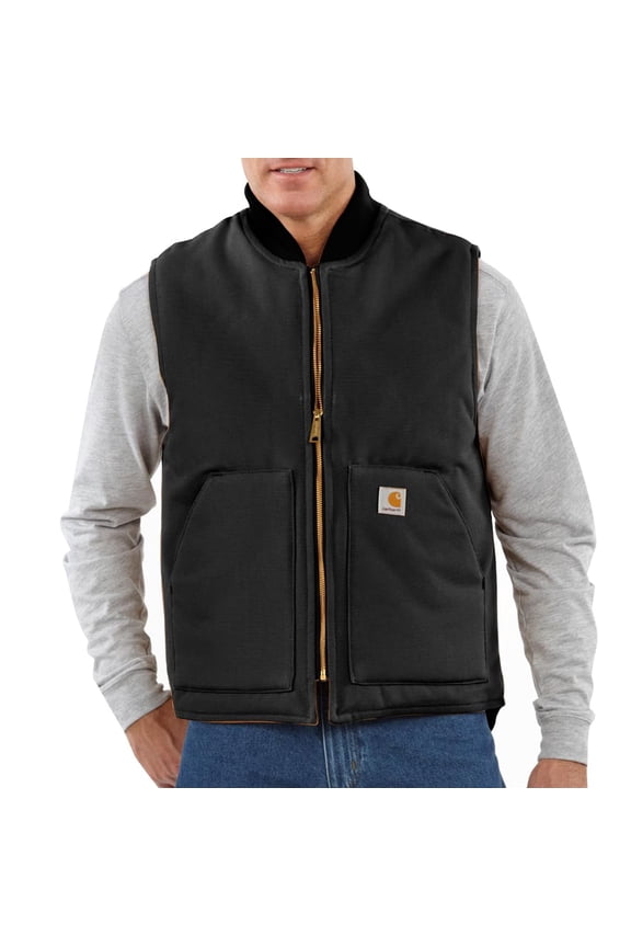 V01 Firm Duck Relaxed-Fit Insulated Rib Collar Vest for Men - Black - 2XL