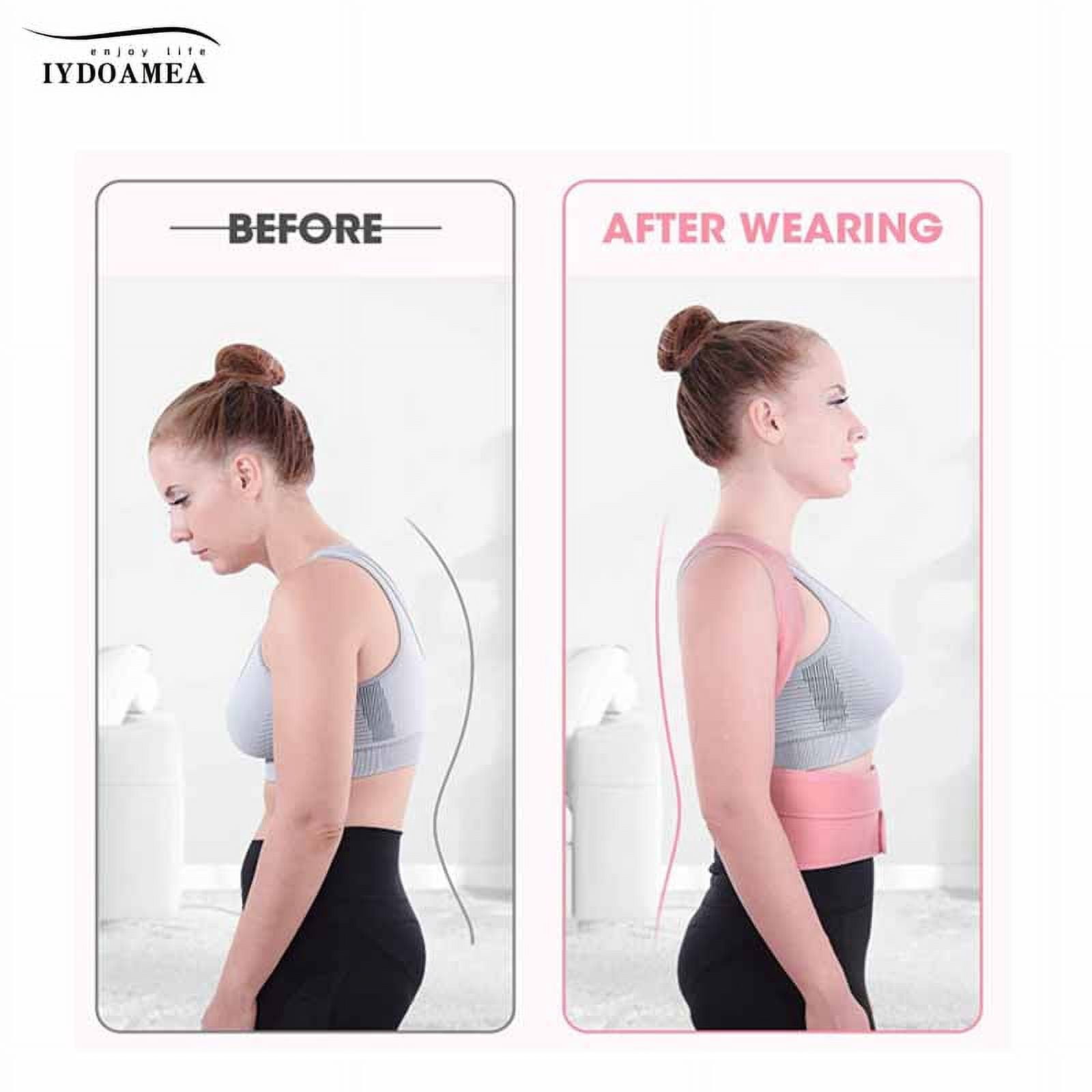 IYDoaMea Back Brace Posture Corrector Upper and Lower Back Support Belt, Pink