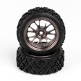 thumbnail image 1 of RC1:10 4 neumáticos de caucho negro y 4 llantas en forma de Y para automóvil de carretera 65 x 52 x 26 mm, 1 of 1