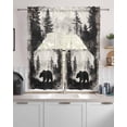 thumbnail image 2 of Brown Bear Swag Valance and Tier Curtains Set Black Bear Forest Animal Modern Art Retro Kitchen Curtains 3 Piece Set Rod Pocket Panels for Bedroom Cafe Swag Valances and 24 inches Tiers, 2 of 6