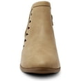 thumbnail image 3 of MARCO REPUBLIC Oslo Women's Ankle Boots Almond Toe Chunky Block Stacked Low Heels Booties for Women, Camel, Sizes 5-11, 3 of 7