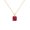 Rose, variant on Pure Elegance Dazzling 1 Ct Ruby Emerald Square Cut Solitaire Pendant Necklace In 925 Silver 14K White Gold Over For Women