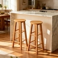 thumbnail image 3 of cisilov 27.5'' Wooden Backless Counter Stool with Round Seat, Natural, 3 of 7