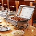 thumbnail image 2 of TrueCraftware- 8 Qt. Full Size Stainless Steel Folding Stand Chafing Dish Complete Set- Food Warmer Chafers and Buffet Warmer Sets for Catering Event Party Holiday Buffet Weddings Catering Events, 2 of 7
