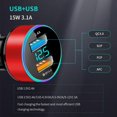 thumbnail image 2 of Dual USB Car Charger Adapter Car Cigarette Lighter LED Voltmeter For All Type Mobile Phone Charger Smart Dual USB Fast Charging Black, 2 of 6