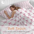thumbnail image 4 of 3 Piece Cute Pink Bow Duvet Cover Set California King, Microfiber Comforter/Quilt Cover with Corner Ties and 2 Pillowcases, White Sweet Modern Watercolor All Season Soft Bedding with Zipper Closure, 4 of 8