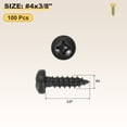 thumbnail image 2 of Pan Head Self Tapping Screws(#4x3/8") 100Pcs, 304 Stainless steel Self Drilling Screw for Metal Wood Plastic, for Cabinet Wall Shutter Plate Rock Furniture, Black, 2 of 7