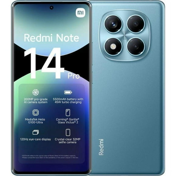 Smartphone Xiaomi Redmi Note 14 Pro 4G Dual sim 256GB 8RAM Azul Oceano Nuevo Liberado