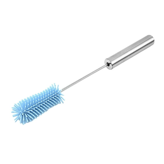 Silicone Bottle Cleaning Brush | Depressible 14.5" Cup & Glass Scrubber | Flexible Brush for Water Bottles, Mugs, Wine Glasses & Hard-to-Reach Areas