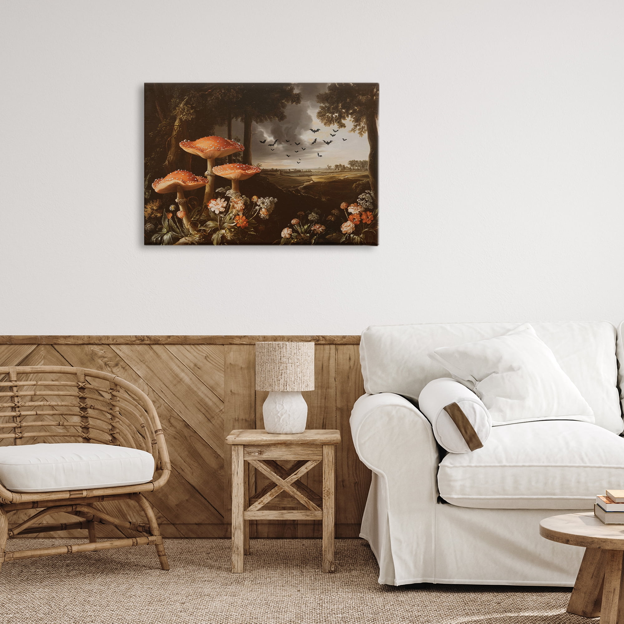 Stupell Industries Bats in Autumn Forest Canvas Wall Art, design by Jacky Ngan