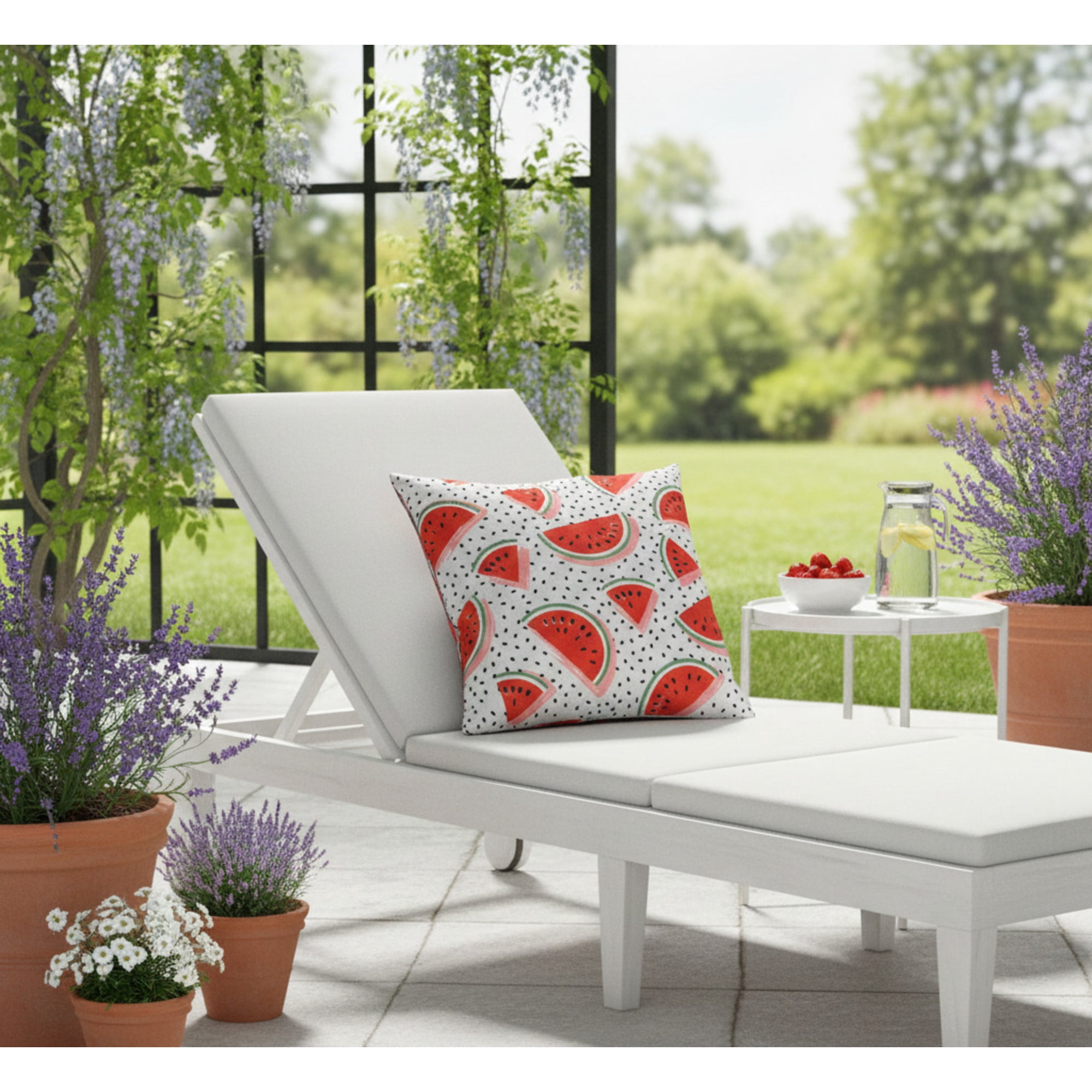 Watermelons Print Outdoor Pillow 16 x 16 in Multi
