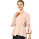 thumbnail image 3 of Blusa Top Peplum Allegra K Rosa XS, 3 of 6