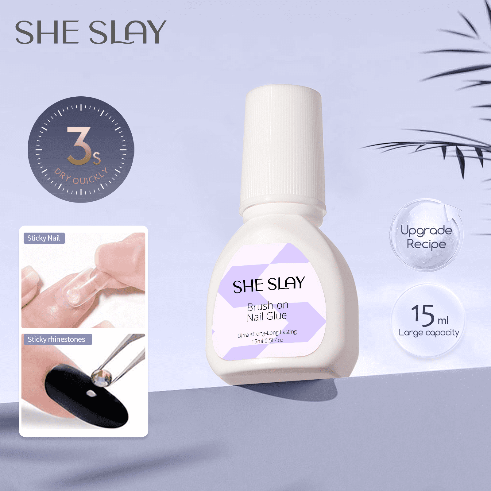 SheSlay Press-On Nail Starter Kit with UV Lamp & Full Nail Prep System, 150 Pieces