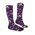 thumbnail image 3 of Fotbe Mardi Gras and Donuts print Women's Men's Novelty Crew Socks Cotton Socks Knee High Socks for Walking,Running,Nurses,Pregnancy, 3 of 9