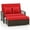 Red, variant on Aimee Lii Patio Adjustable Wicker Daybed with 4-Level Backrest and Soft Cushions, Outdoor Patio Furniture for Backyard, Garden-Red