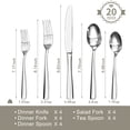 thumbnail image 3 of 20Pcs Silverware Set Stainless Steel Flatware Set, Service for 4, Dishwasher Safe (Silver), 3 of 8