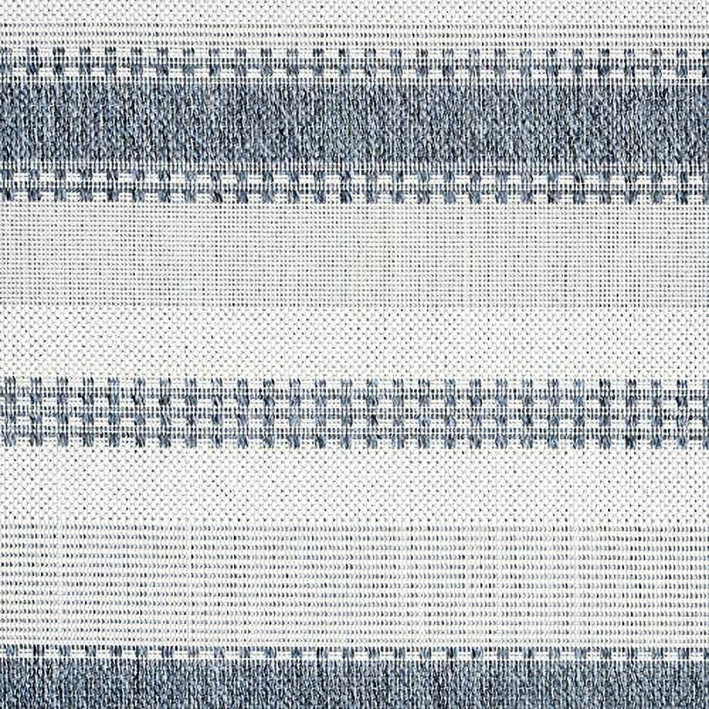 Home Dynamix Tripoli Mateo Modern Striped Indoor/Outdoor Area Rug, Dark Blue/Cream, 5'3"x7'3"