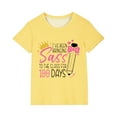 thumbnail image 2 of Xihbxyly Camiseta con Estampado "School Days", Manga Corta Moderna, Tejido Suave y Transpirable, Ropa Informal, Blusa de Verano para Niña, Atuendo Escolar Diario, de 3 a 14 Años, 2 of 6